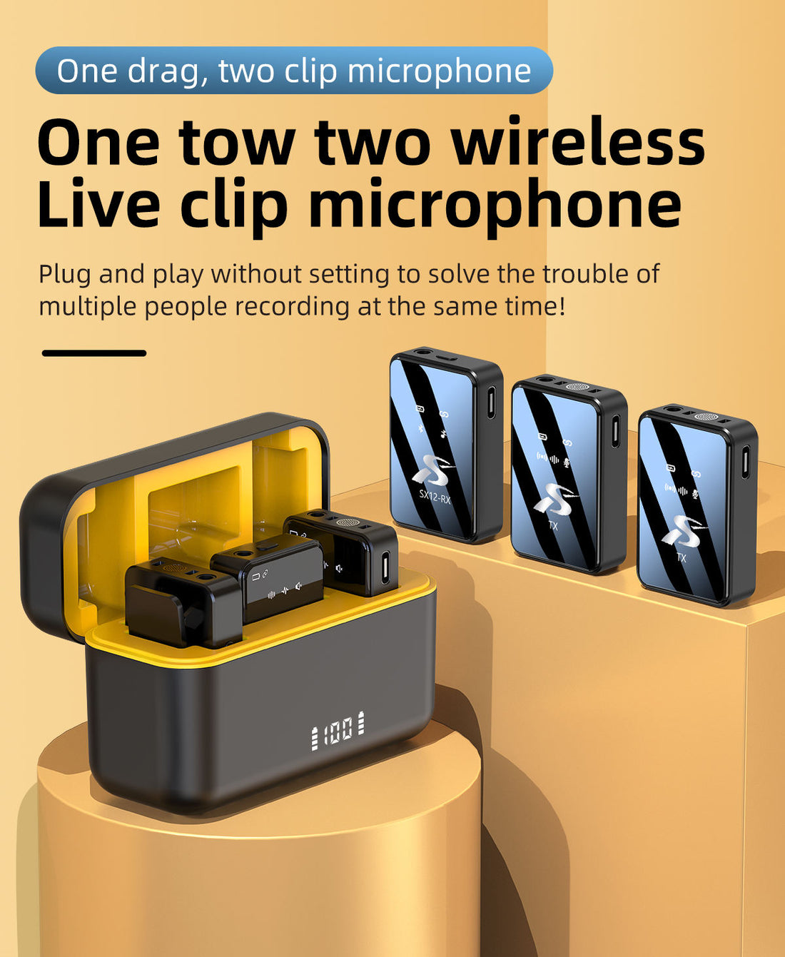 High Quality Wireless Microphone Kit for Vlogs and Podcast ©